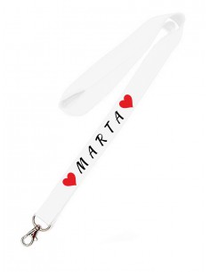 Smycz do kluczy biała