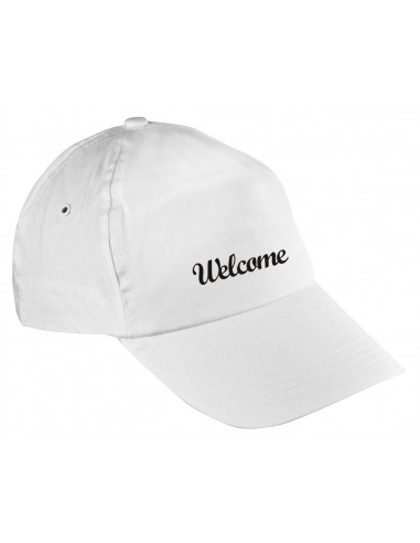 Czapka biała z daszkiem